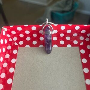 Amethyst Crystal Pendant Necklace (w SS chain)